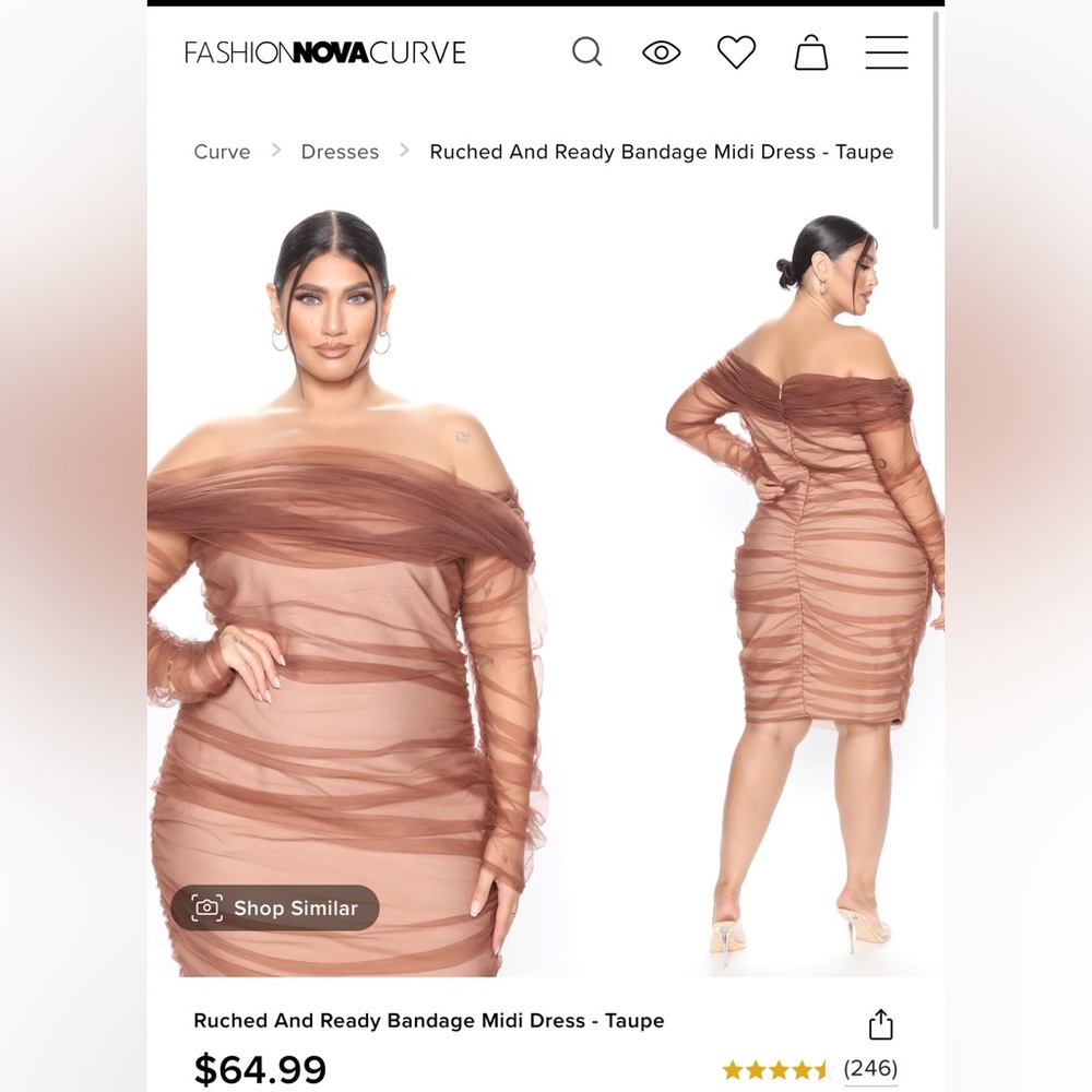 Fashions Nova ruched midi dress
